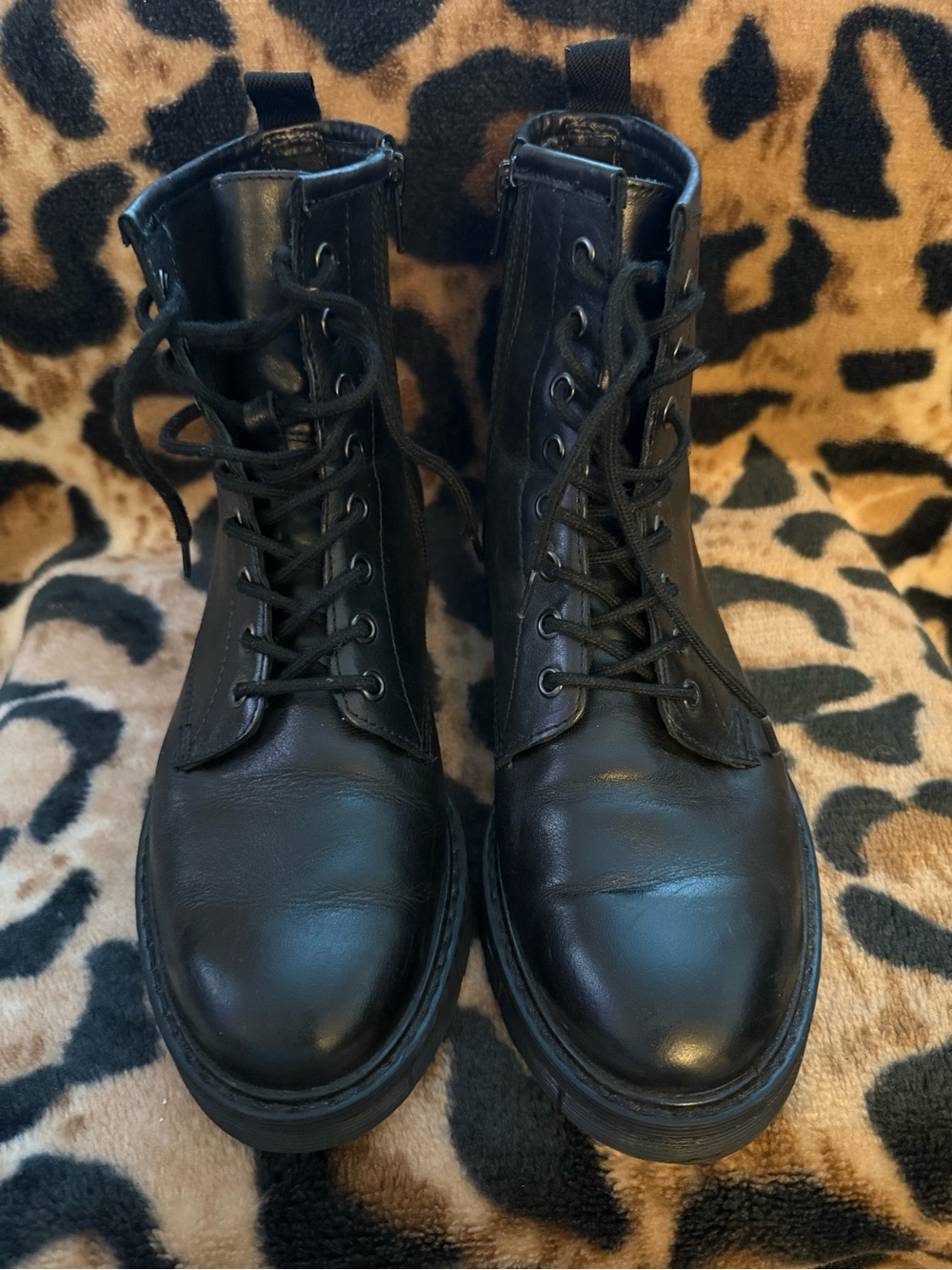 Prima Donna Black Leather Combat Boots